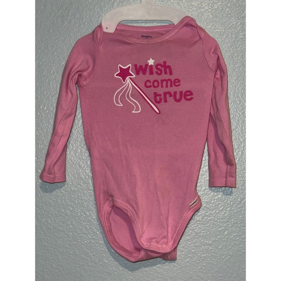 Gerber Baby Girl Pink Long Sleeve Onesie Wish Come True 24 Months - Picture 1 of 3